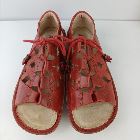 Algeria SZ 39/9 Valerie Red Gladiator Inspired Corkbed Lace Up Sandal - Picture 6 of 7